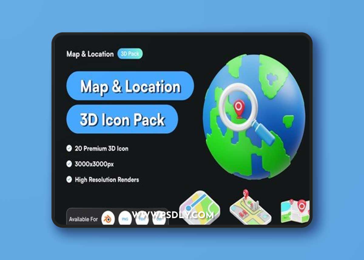 Map & Location 3D Icon N7D5W3Y
