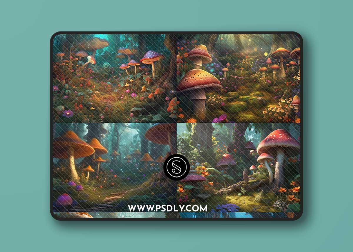 Squijoo - Fantasy Mushroom Land Digital Backdrops