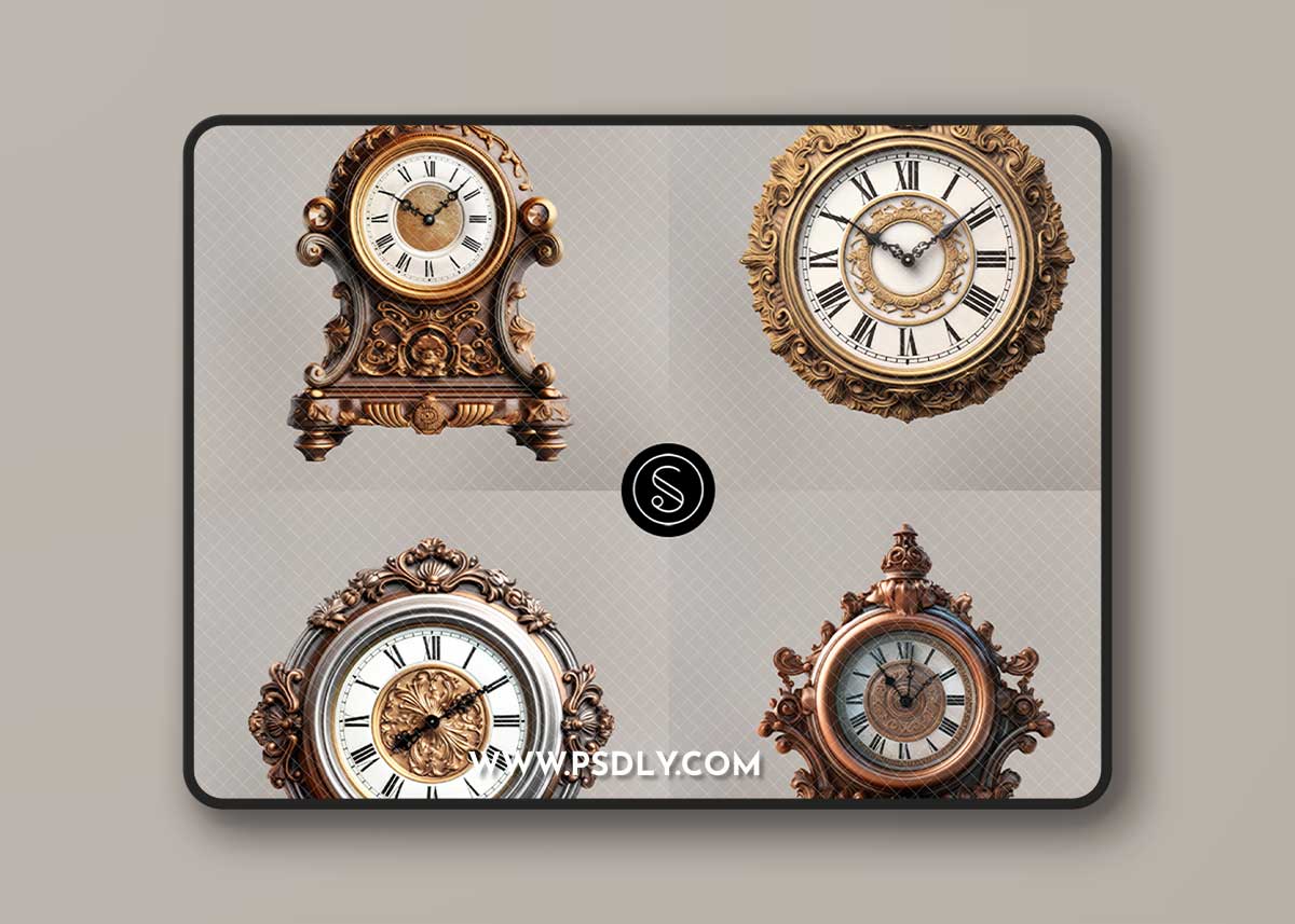 Squijoo - Vintage Clock Digital Overlays