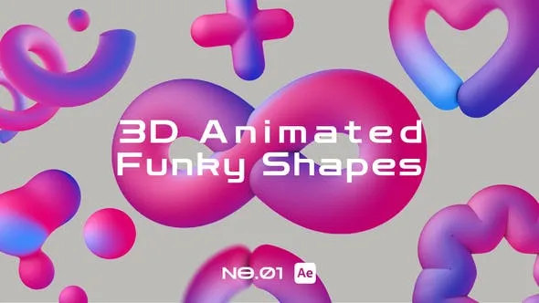 Videohive 3D Animated Funky Shapes 45434137