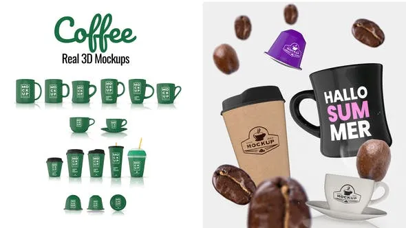 Videohive Coffee Real 3D Mockups 45571616