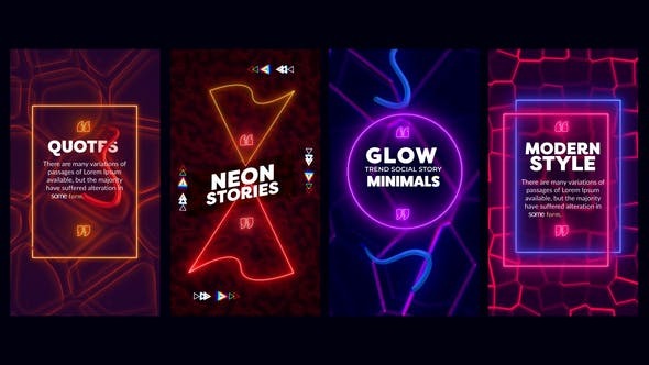 Videohive Neon Quotes Stories 45531200