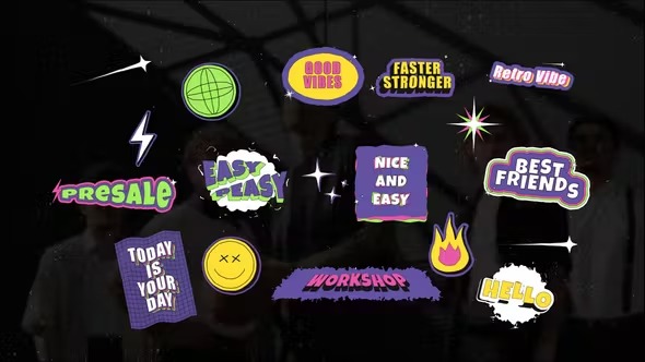 Videohive Retro Stickers 45351088