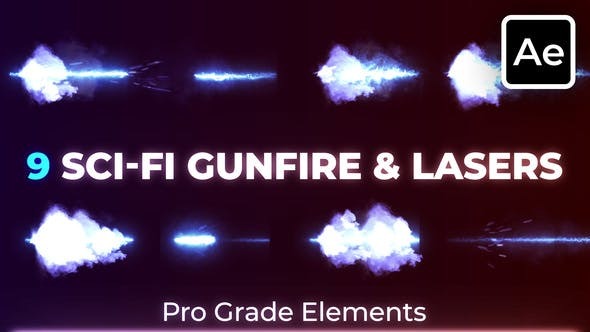 Videohive Sci-fi Gunfire & Laser Muzzle Flashes 45529388