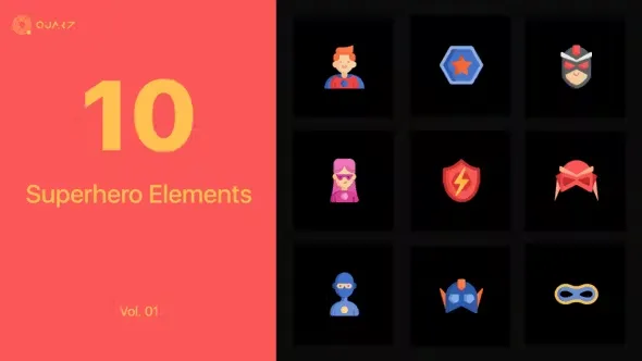 Videohive Superhero Icons Vol. 01 45243655