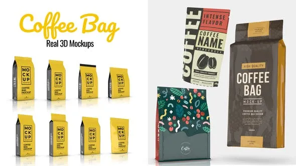 Videohive Coffee Bag Real 3D Mockups 45587253