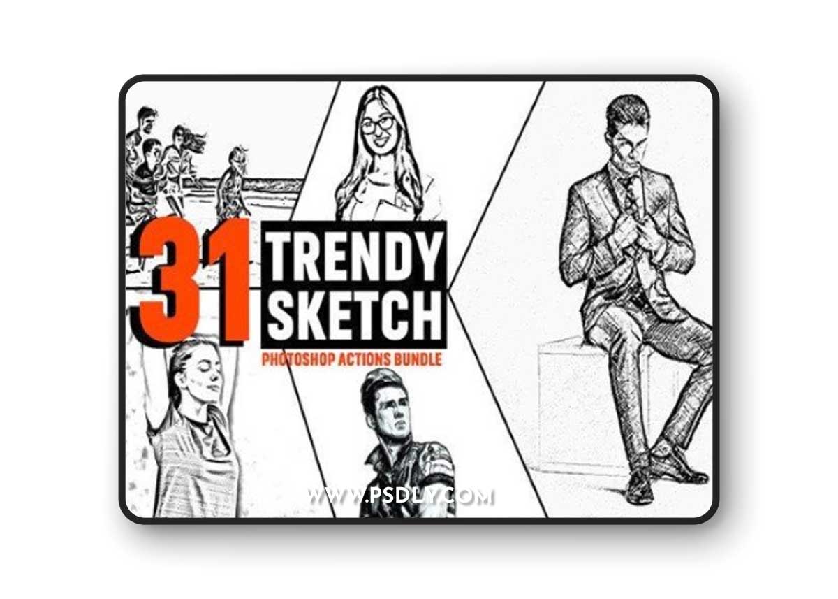 31 Trendy Sketch Photoshop Actions