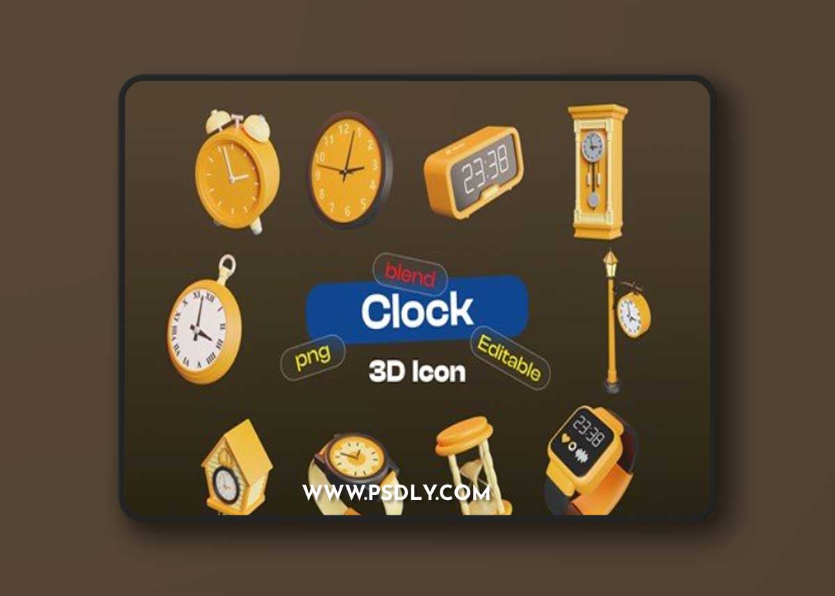 3D Clock Blender Icon 4735GV6