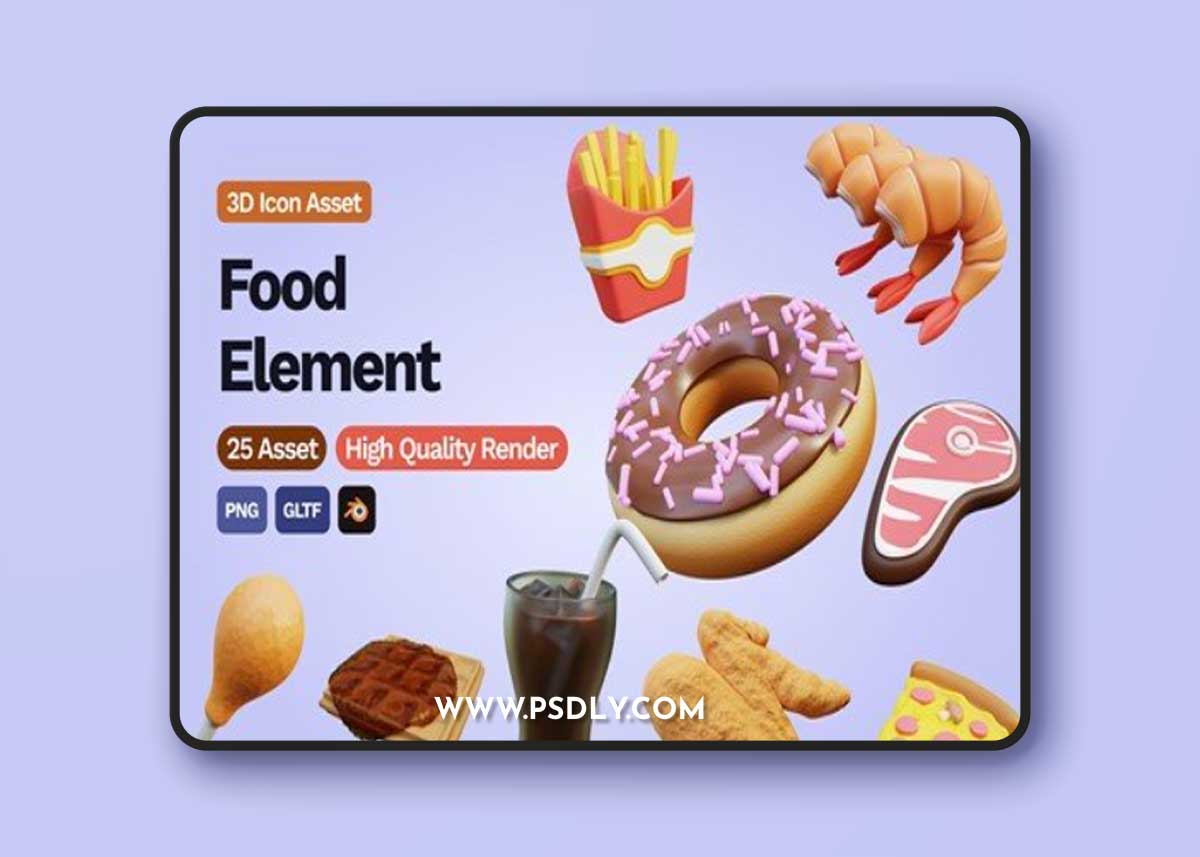 3D Food Element Icon WJ9XNMT