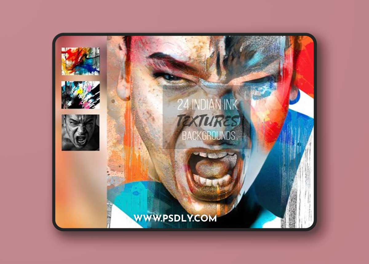 70+ Indian Ink Overlays for Photoshop