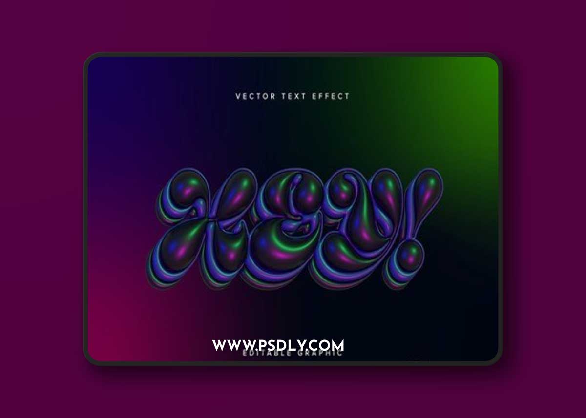 Colourful Inflated 3d Vector Text Effect Mockup SBZWCY7