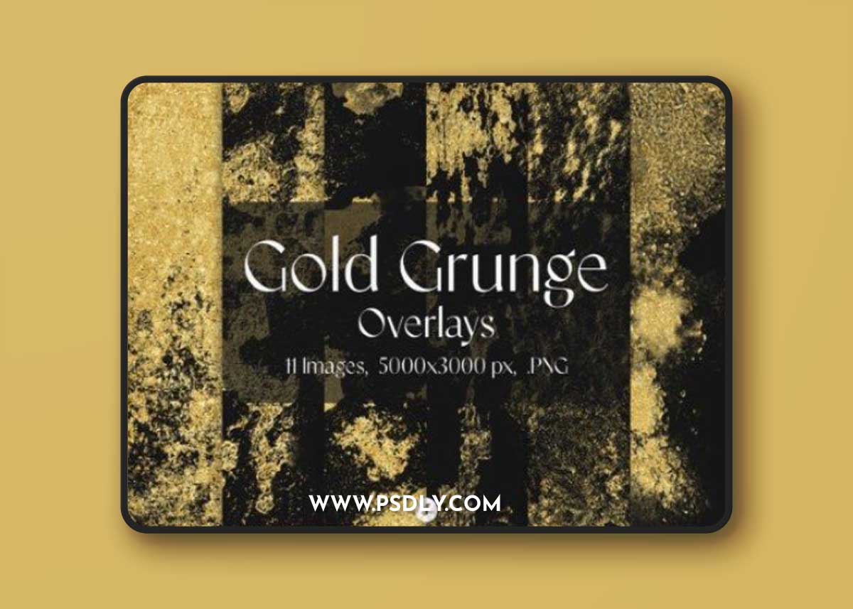 Gold Grunge Overlays
