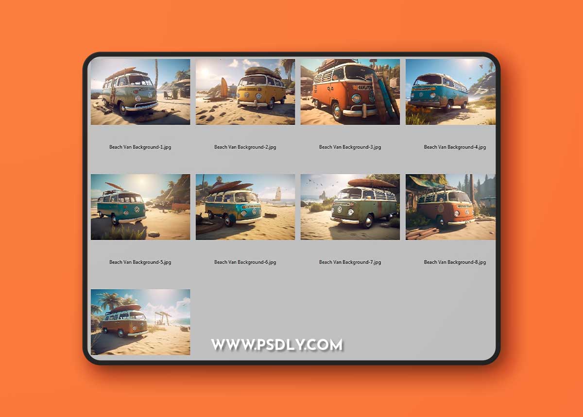 MB: Beach Van Backgrounds