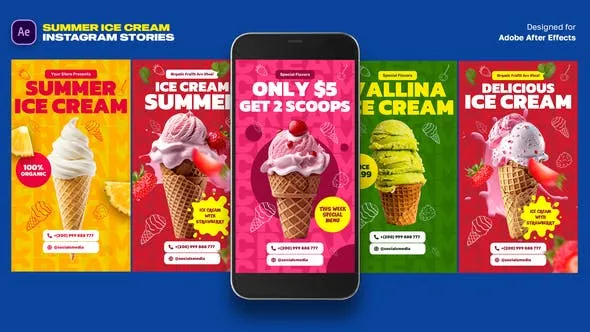 Videohive Summer Ice Cream Instagram Stories 46120276