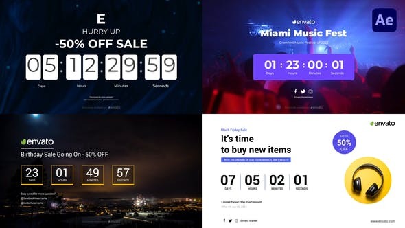 Videohive Timer Typography Titles 45948678