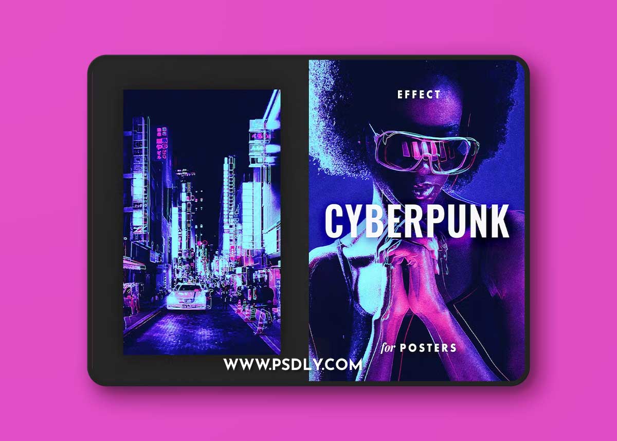 Cyberpunk Poster Photo Effect JYKD4WN