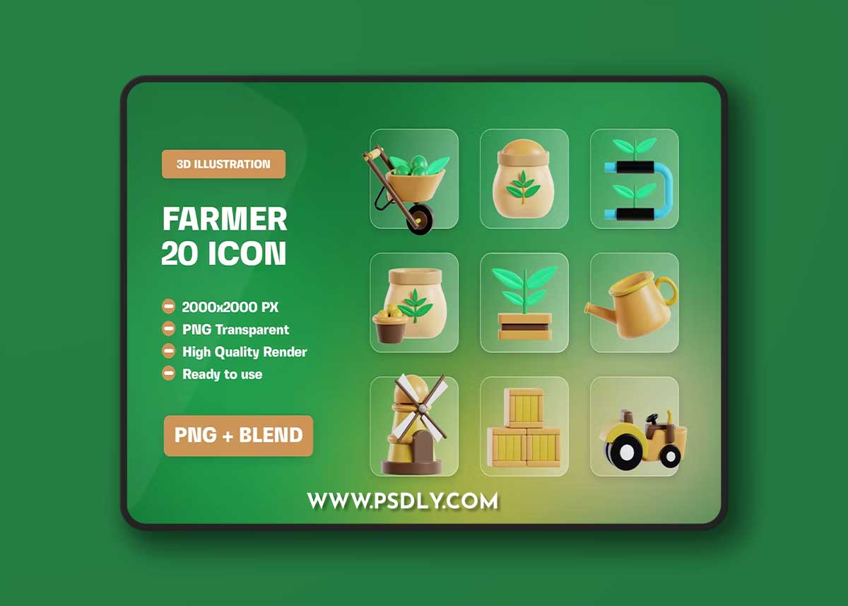Farmer 3D Illustration PUNQNAQ