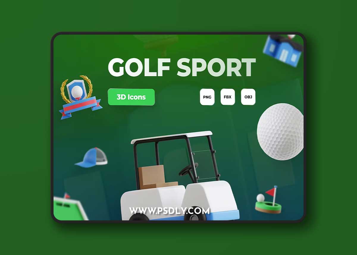 Golf Sport 3D Icon Set TU8AHUX