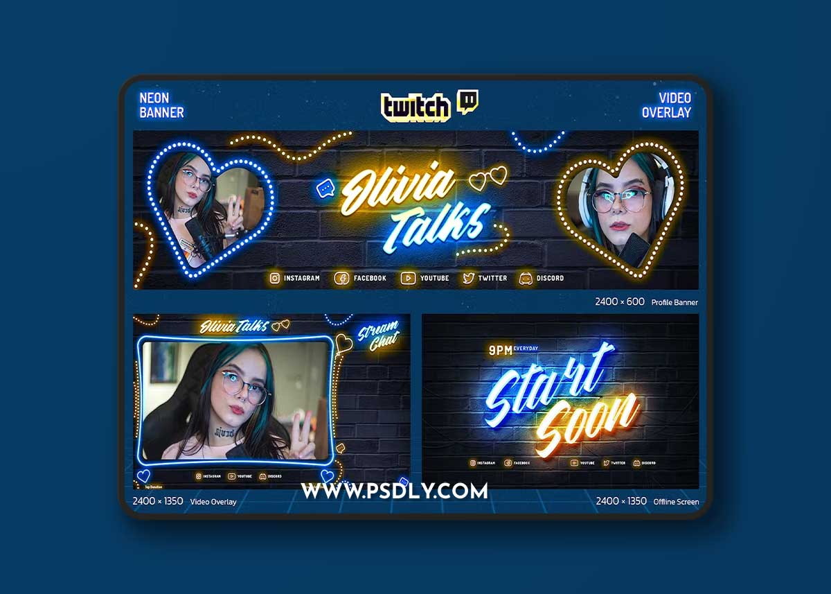 Neon Podcast Twitch Kit QACCKNP