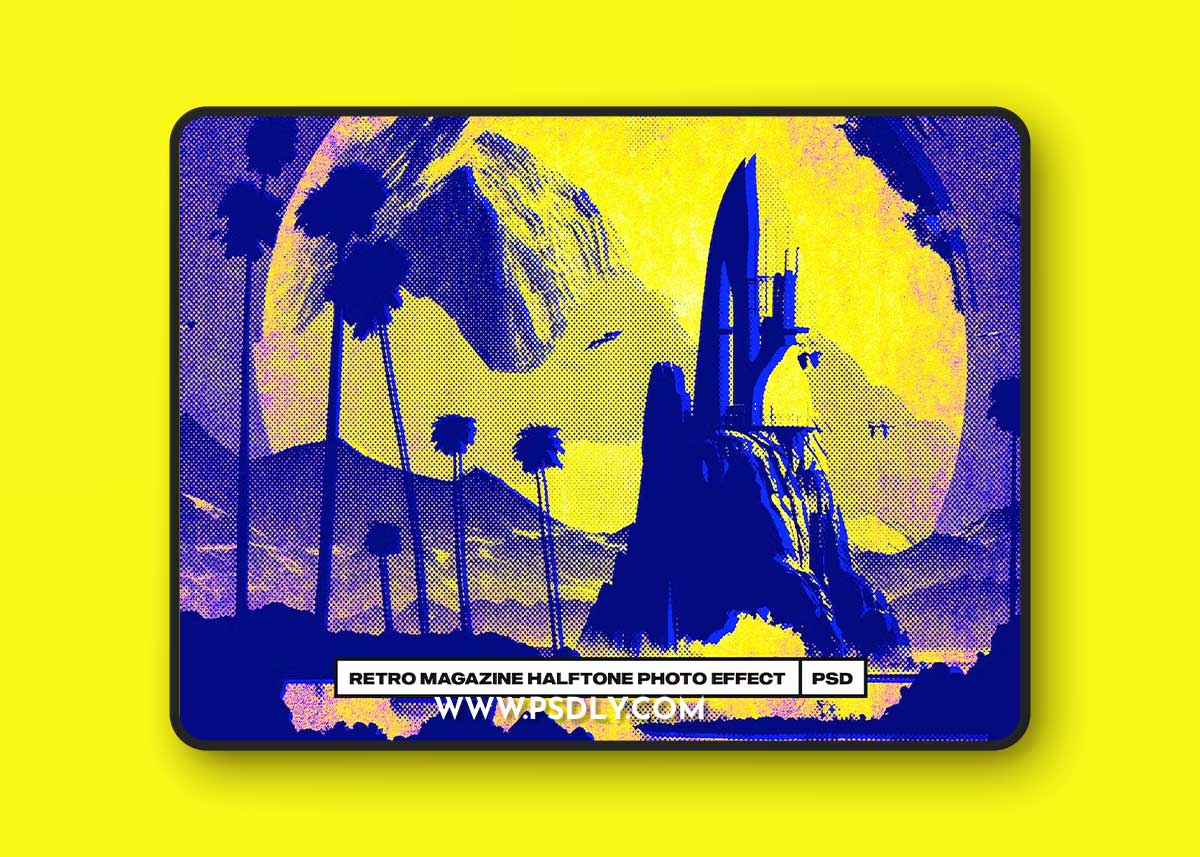 Retro Magazine Halftone Photo Effect APPWQZK