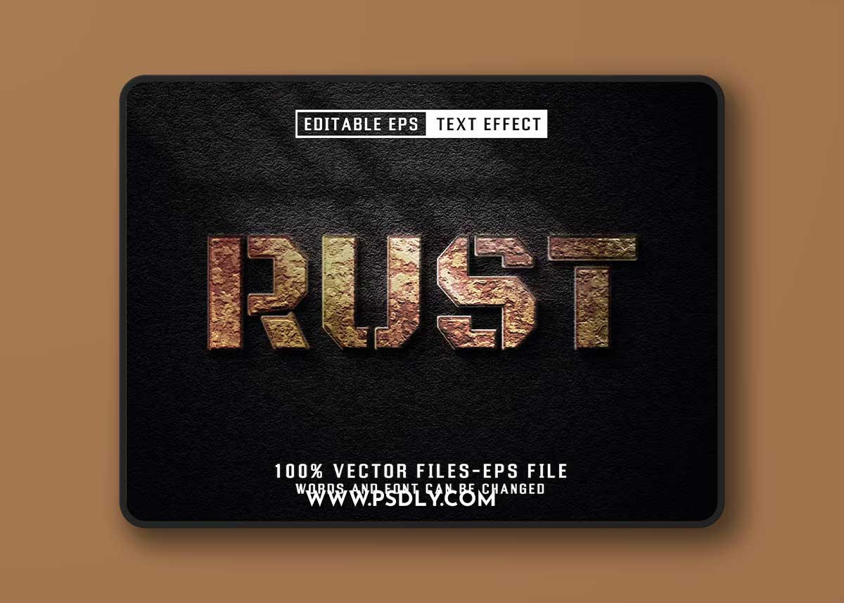Rust Editable Text Effect FLCJW2X