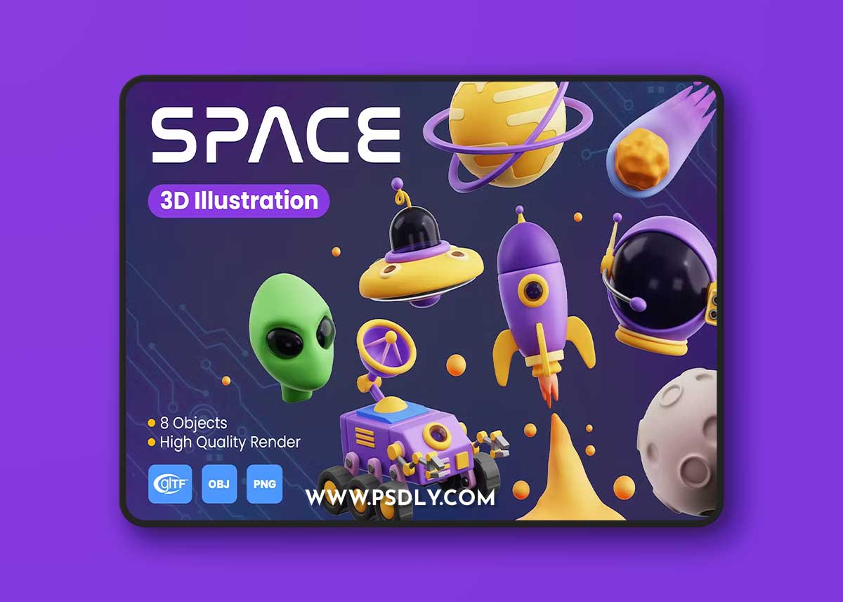 Space 3D Illustrations 8X87JUL