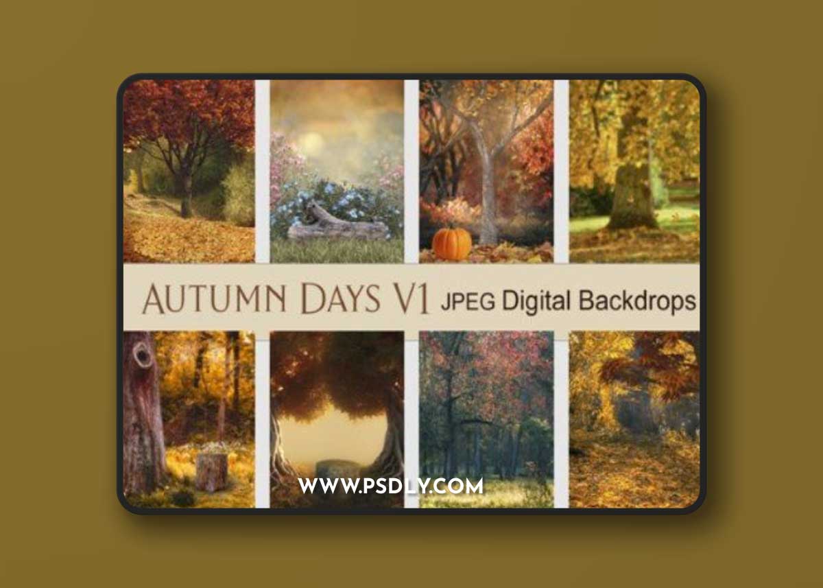 Autumn Days V1 Digital Backdrop Set