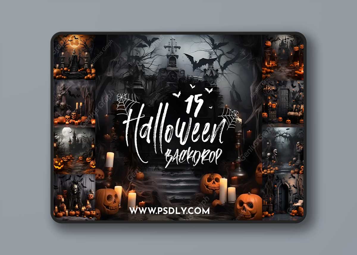 Halloween Digital Backdrops Bundle