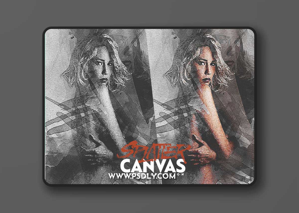 Splatter Canvas Photoshop Action