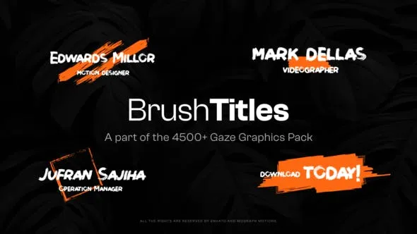 Videohive 20 Brush Titles 47490617