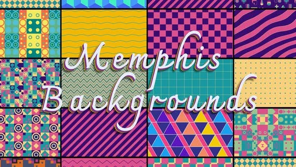 Videohive Memphis Colorful Backgrounds 47490756