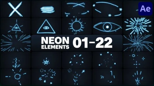 Videohive Neon Elements for After Effects 47206574