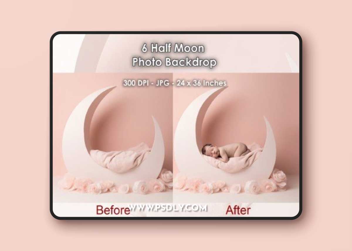 6 Halfmoon Newborn Photo Backdrop JPG
