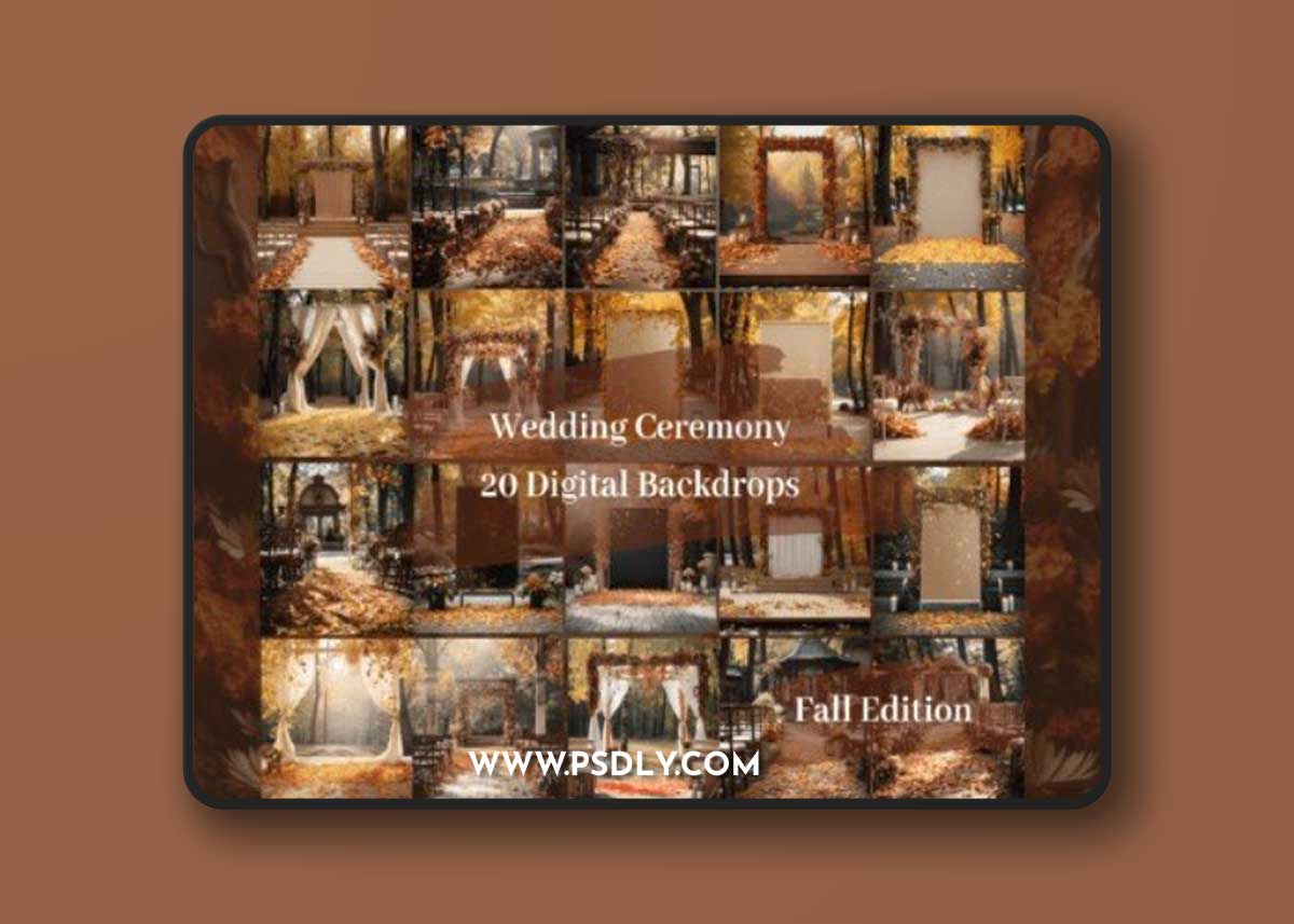 Autumn Wedding Digital Backdrops