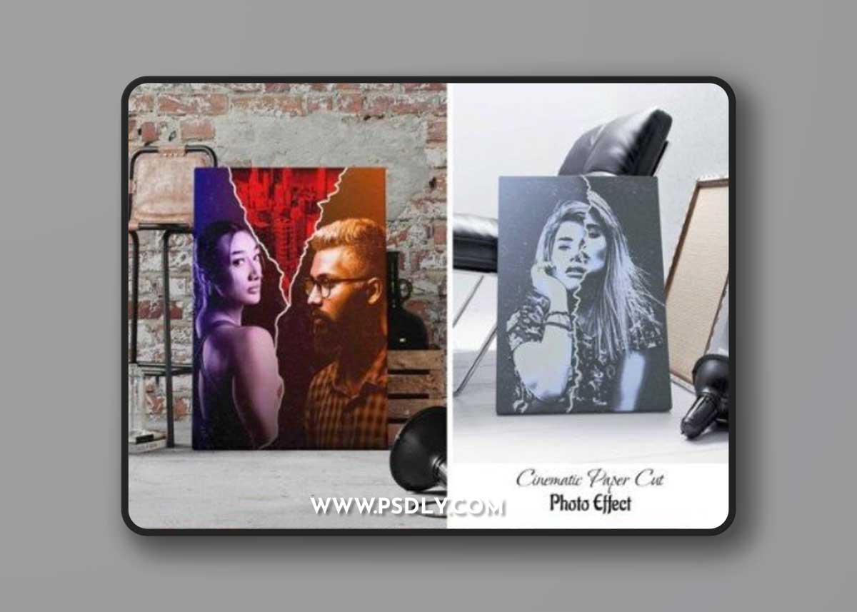 Cinematic Paper Cut Photo Effect