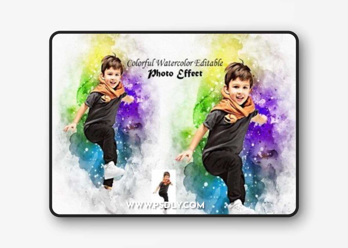 Colorful Watercolor Editable Photo