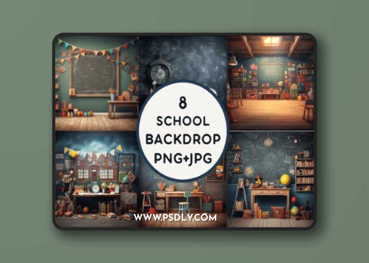 School Backdrop PNG+JPG