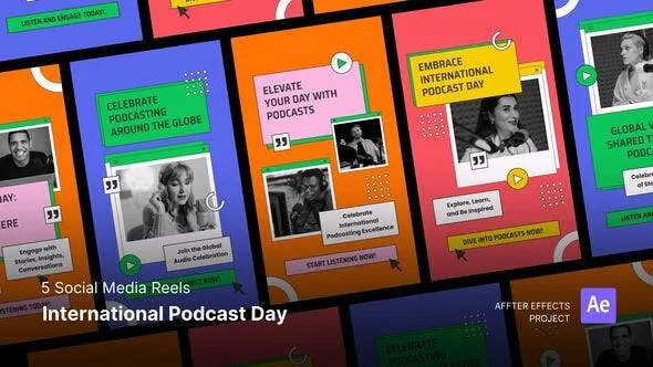 Videohive Social Media Reels - International Podcast Day After Effects Template 48128917