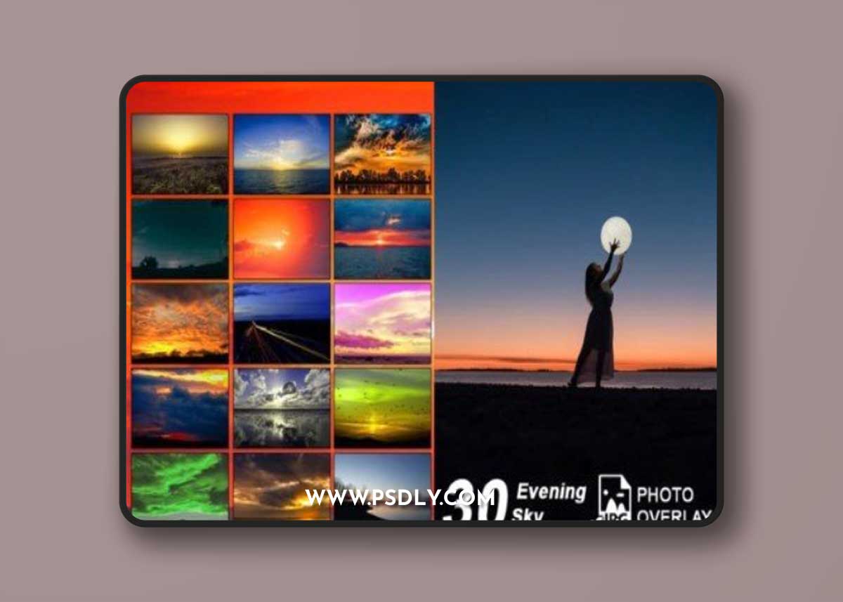 30 Evening Sky Photo Overlay