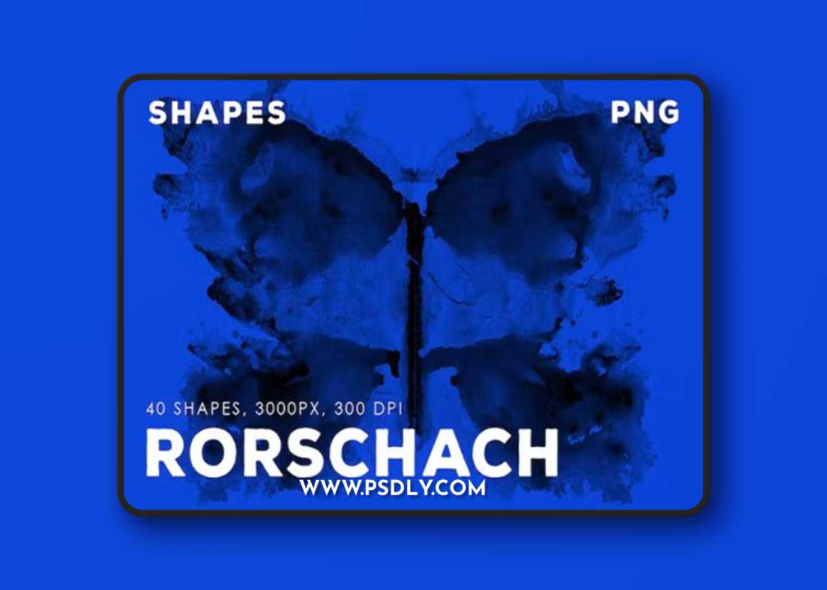 40 Rorschach PNG Ink Shapes