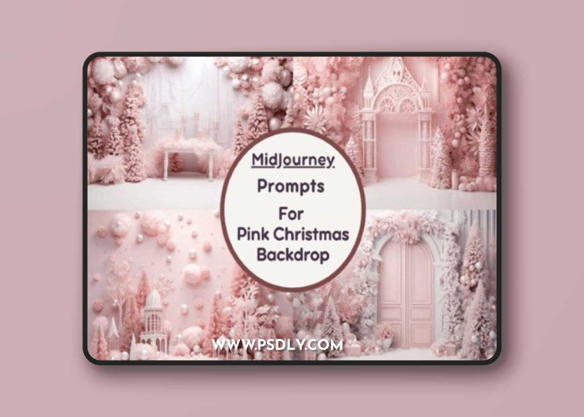 Ai Prompt for Pink Christmas Backdrop