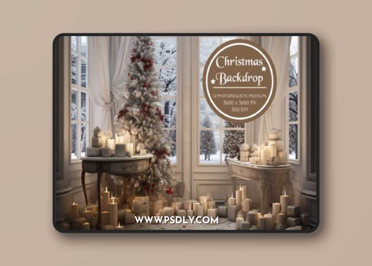 Christmas Backdrop - Photorealistic Mock