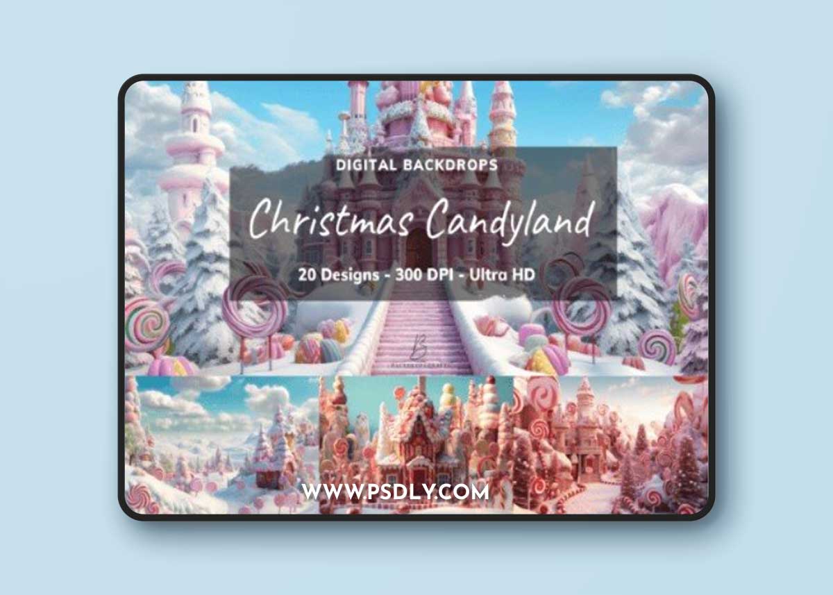 Christmas Candyland Digital Backdrops