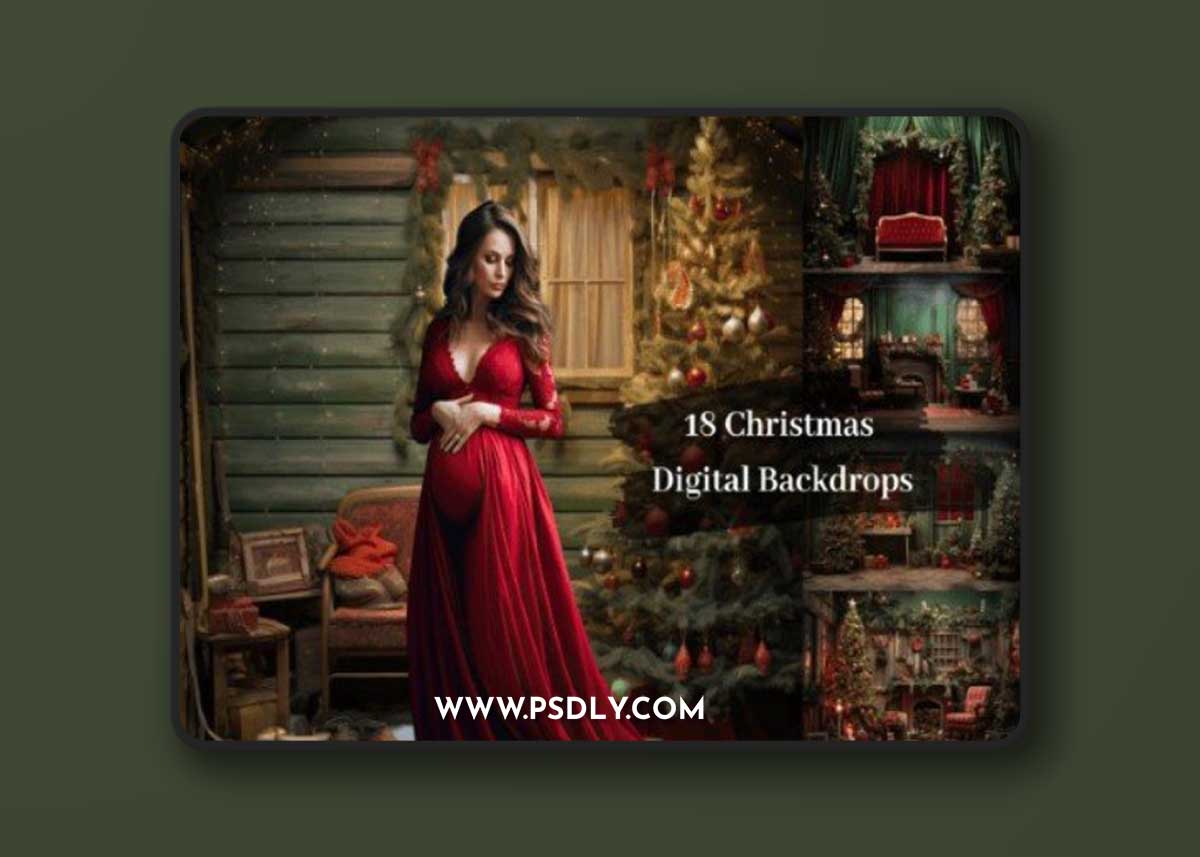 Christmas-Vintage-Green-Digital-Backdrop