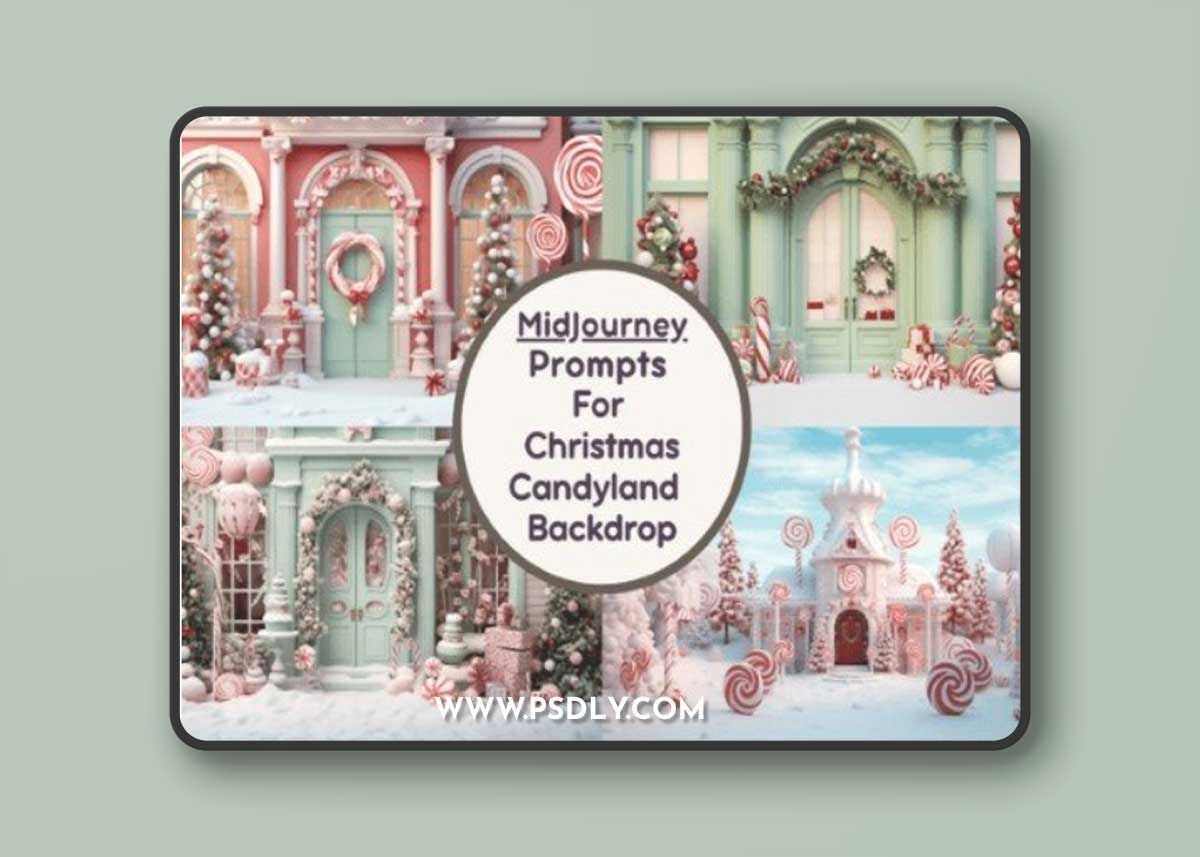 Christmas Candyland Digital Backdrop