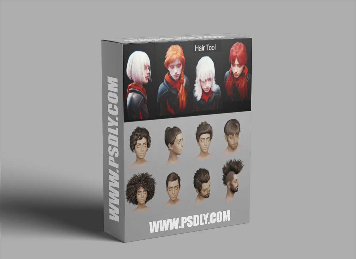 Hair tool 3.2.0 + library + textures for Blender