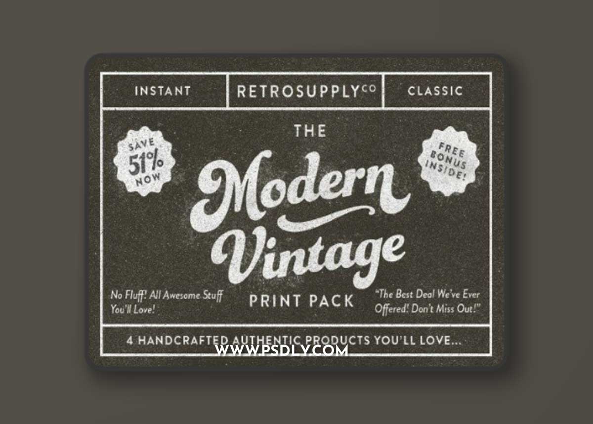 RetroSupply - Modern Vintage Print Pack | Photoshop Effects, Textures, Overlays