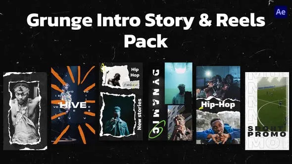 Videohive Grunge Intro Story & Reels Pack 49305679