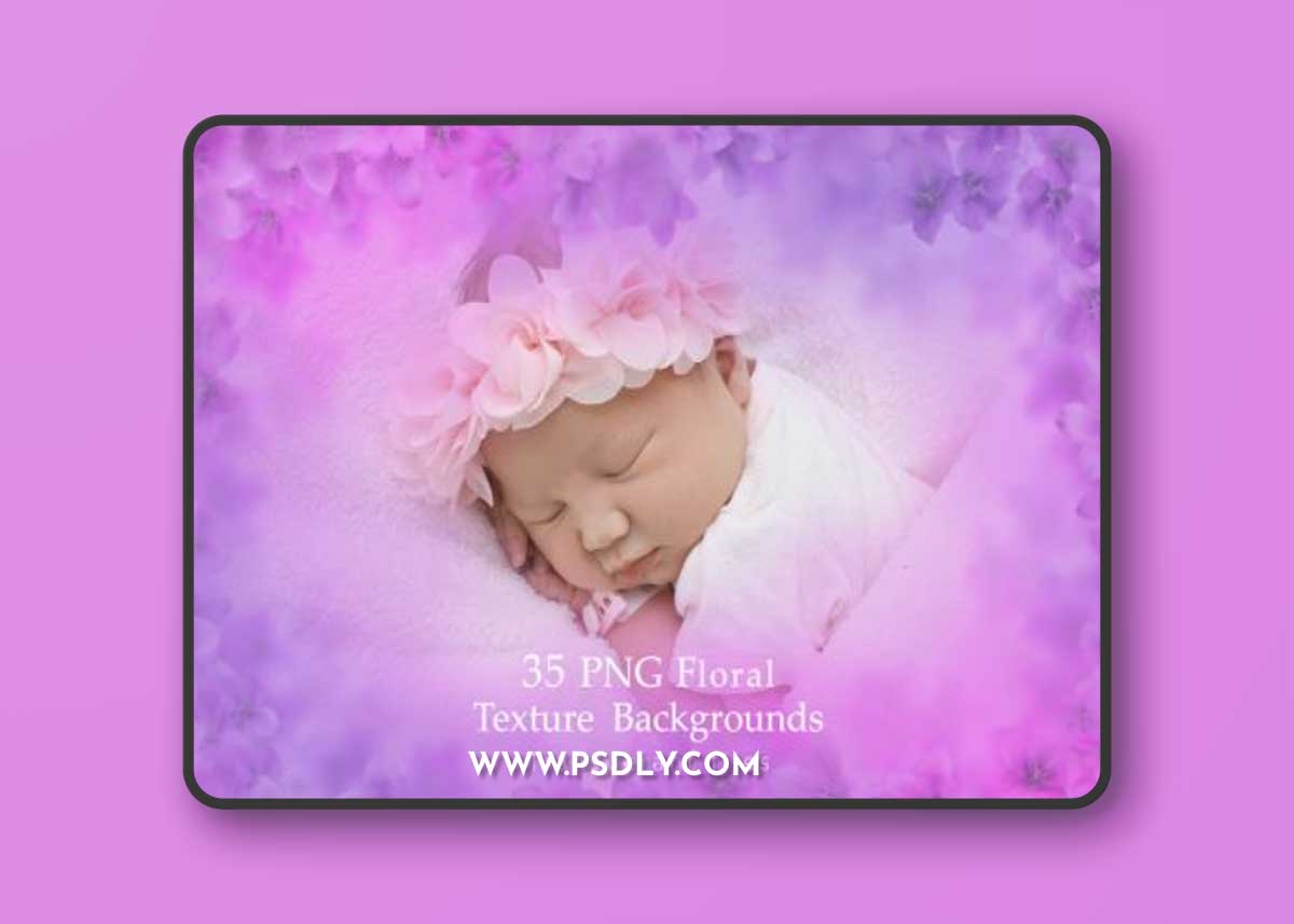 35 Floral Texture Background Overlays