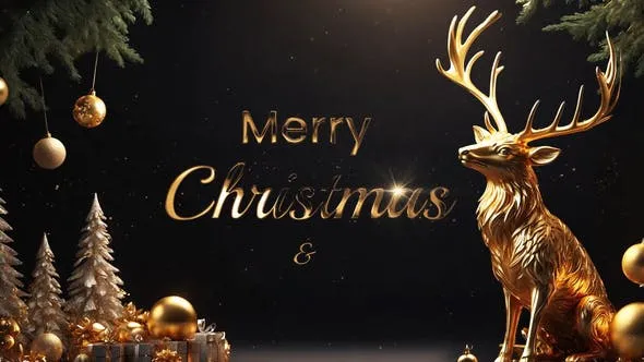 Videohive Elegant Merry Christmas and New Year Wishes 3D slideshow 49835901